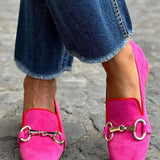 Bruna | Mocasines con Punta Cuadrada y Hebilla Metálica