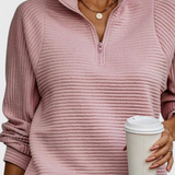 Elene | Jersey de Cuello en V con Cremallera y Manga Larga