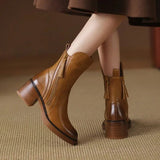 Alma | Botas de cuero con tacón cuadrado