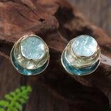 Pendientes vintage con acabado pintado a mano