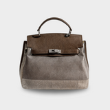 Emilia - Bolsa de lona en piel de vaca