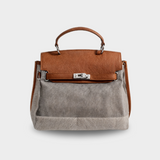 Emilia - Bolsa de lona en piel de vaca