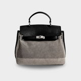 Emilia - Bolsa de lona en piel de vaca