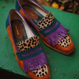 Justa | Mocasines Marrones de Leopardo