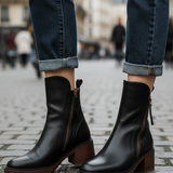 Alma | Botas de cuero con tacón cuadrado
