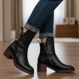 Alma | Botas de cuero con tacón cuadrado