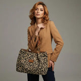 Olivia | Bolso de Lona con Estampado de Leopardo