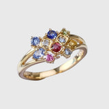 Anillo de oro con cristal de color
