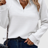 Elene | Jersey de Cuello en V con Cremallera y Manga Larga