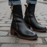 Alma | Botas de cuero con tacón cuadrado