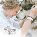 Elisa | Anillo con ícono de perro (Rosa)