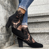Julia | Botines elegantes de encaje con tacón