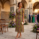 Sofía | Vestido midi con estampado floral y manga corta