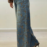 Emilia | Vaqueros Wide Leg con Estampado Floral