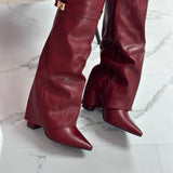 Martina | Botas de cuero color burdeos
