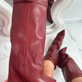 Martina | Botas de cuero color burdeos