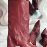 Martina | Botas de cuero color burdeos