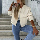 Paula |Chaqueta bomber - Estilo corto con bolsillos con solapa