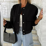 Paula |Chaqueta bomber - Estilo corto con bolsillos con solapa