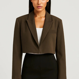 Yolanda | Blazer entallado, abierto, cuello con solapas, mangas largas, elegante