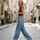 Celia | Jeans Cargo Baggy de Pierna Ancha