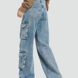 Celia | Jeans Cargo Baggy de Pierna Ancha