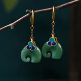 Pendientes Retro Elefantes Verdes