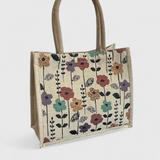 Bolsa de Yute Ecológica con Estampado Floral