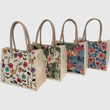Bolsa de Yute Ecológica con Estampado Floral