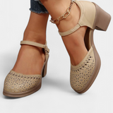 Cirila |  Botines de Mujer de Cuero Sintético con Hebilla Decorativa