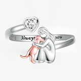 Elisa | Anillo con ícono de perro (Rosa)