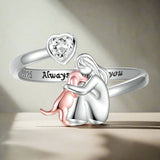 Elisa | Anillo con ícono de perro (Rosa)